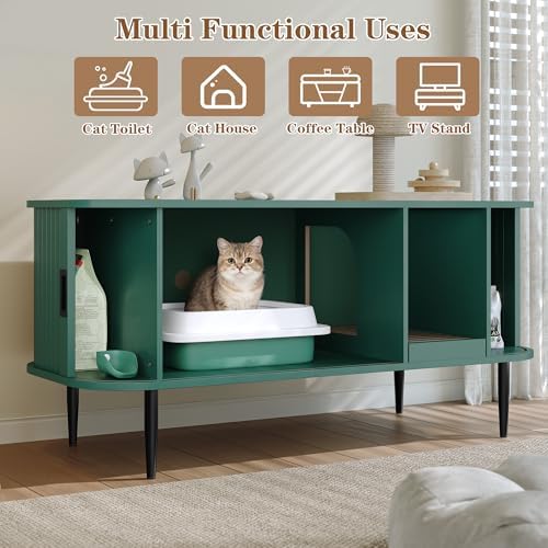 PUPETPO Cat Litter Box Enclosure Furniture - Image 2