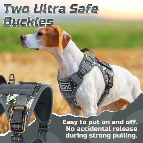 rabbitgoo Tactical Dog Harness for Large, No Pull Military Service Vest - Image 2