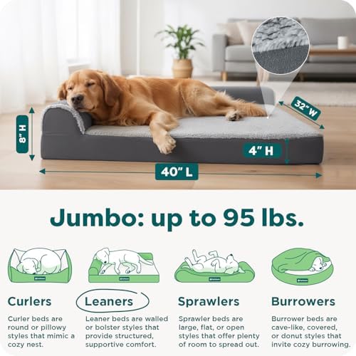 Furhaven Orthopedic Dog Bed for Large Dogs w/ Removable Bolsters & Washable - Image 3