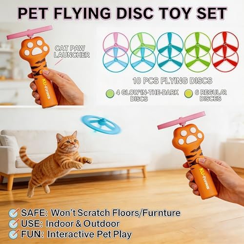 Cat Toy Disc Launcher, Rechargeable Interactive Cat Fetch Toy - Image 6