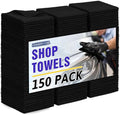 Microfiber Cleaning Cloth, 150 Pack Black Cleaning Rags Microfiber Towel Bulk by HOMERHYME
