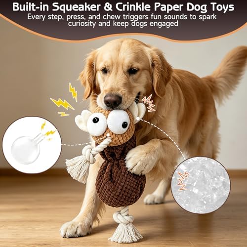 Yipetor Mosquito Squeaky Dog Toy, Cotton Rope Chew Toy - Image 2