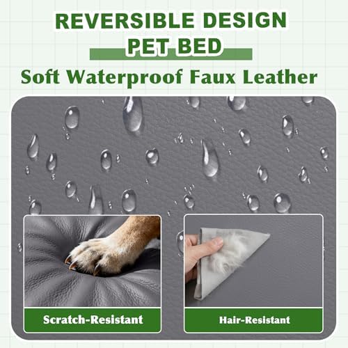 Waterproof XXXL Dog Bed Washable, Wipeable Leather Large Crate Pad 54" - Image 2