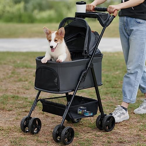 Zoosky 3 in 1 Dog Stroller, Folding Pet Stroller w/Removable Carrier by Zoosky