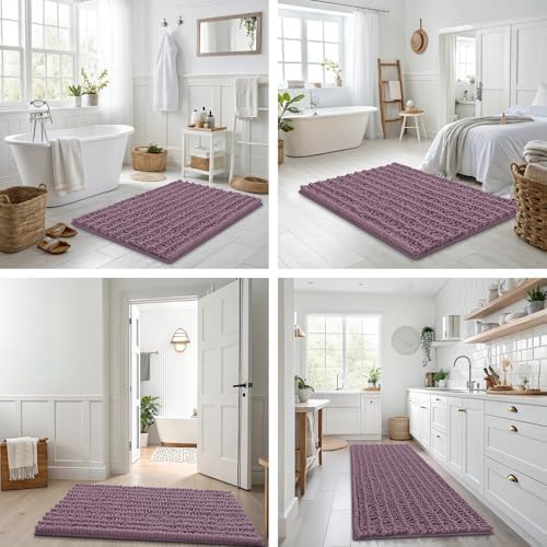Smiry Bathroom Rugs 59X24, Extra Soft Rubber Backing Chenille Bath Mats - Image 7