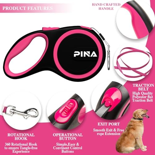 PINA Retractable Dog Leash, 10ft Dog Leash - Image 3