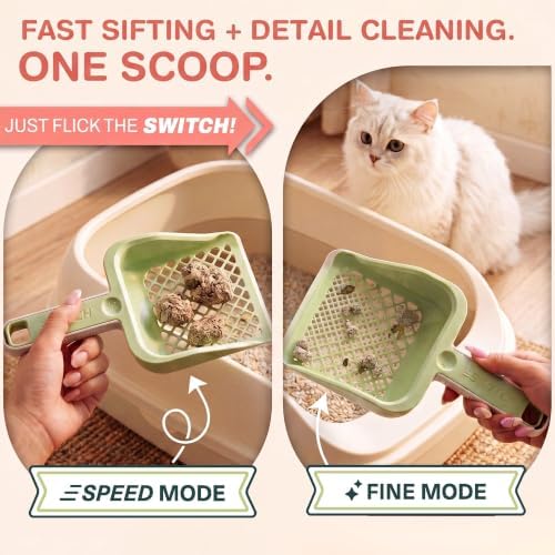 Sprinkle & Sweep Speed Sifter Switch Cat Litter Scooper, 2-in-1 Sifter Tool - Image 2