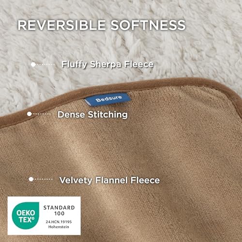 Bedsure Waterproof Blanket for Bed Soft Sherpa Fleece Throw, Queen 90x86 - Image 3