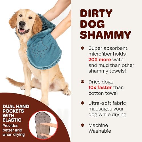 Dog Gone Smart The Dirty Dog Shammy Bath Towel 2Pack, Pacific Blue 31×13 in - Image 6