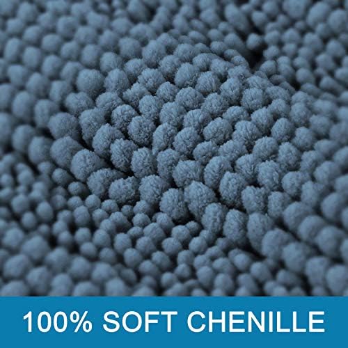 H.VERSAILTEX Bath Mats for Bathroom Non Slip Extra Thick Chenille Striped Bath - Image 3