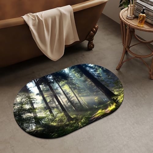 Beautiful Forest Landscape Super Absorbent Quick-Drying Bathroom Mat Rug - Image 2