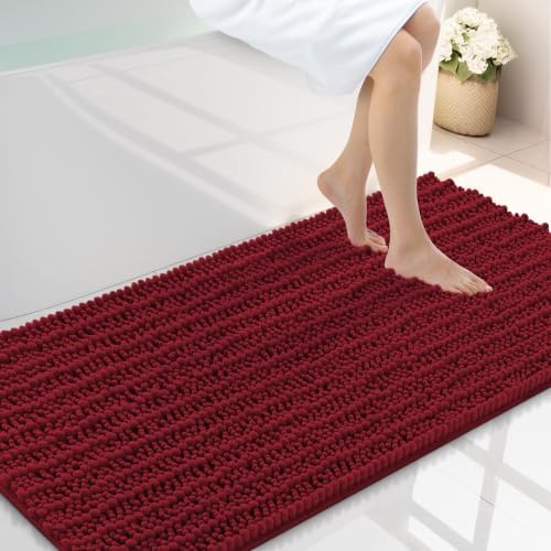 Smiry Bathroom Rugs 44X24, Extra Soft Rubber Backing Chenille Bath Mats by Smiry