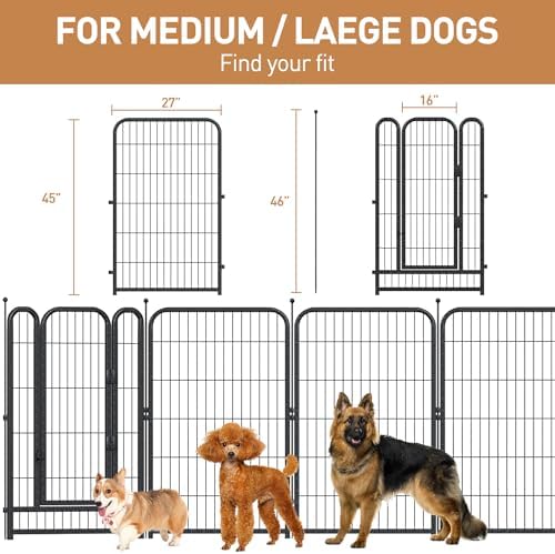 Metal Dog Playpen 45in H 8 Panels Heavy Duty Dog Fence - Image 2