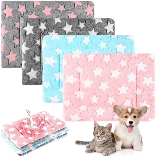 Haull 4 Pcs Waterproof Guinea Pig Bedding Mat, Cute Star, 18 x 24 by Haull