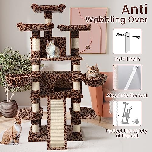 SHA CERLIN 68 Inches Multi-Level Large Cat Tree - Image 7