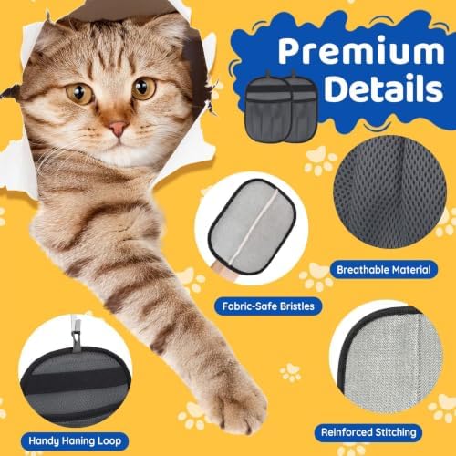 Pet Hair Removal Glove for Dogs & Cats, 2 Packs Five-Finger Grip - Image 7