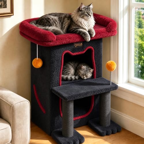 Small Cat Tree Tower Scratching Post by FeliskynCatTreeTower