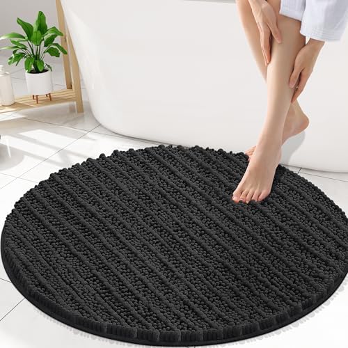 Smiry Bathroom Rugs Round 30X30, Extra Soft Rubber Backing Bath Mats by Smiry
