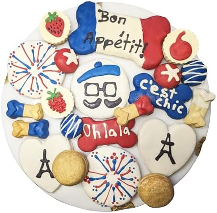 Bonne et Filou French Style Dog Treats, Gourmet Gift Box, 21 Luxury Macarons, Truffles & Bone Cookies, Healthy & Delicious Snacks for Medium to Large Dogs by BonneetFilou