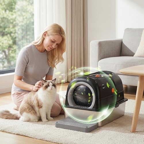 OLIXIS Stainless Steel Enclosed Litter Box - Image 2
