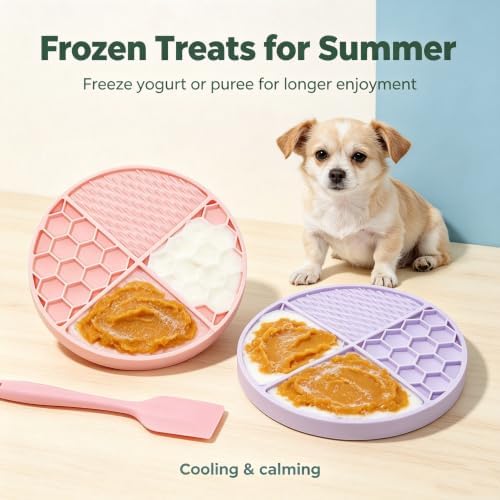 Dog Lick Mat, 2 Pack Dual Texture Slow Feeder - Image 4