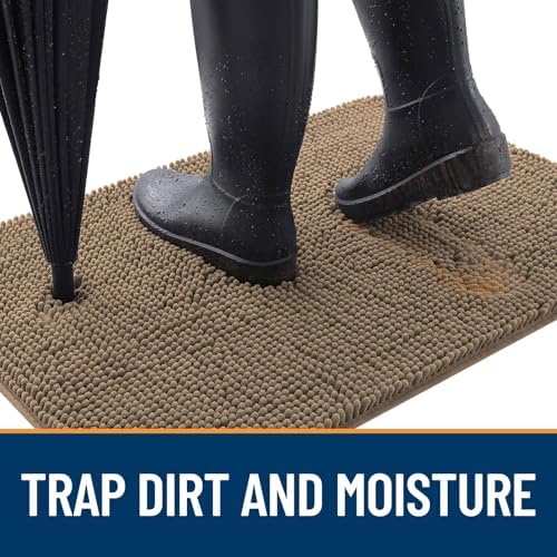 OLANLY Dog Door Mat for Muddy Paws 47x32, Super Absorbent Chenille Mud Mat - Image 2