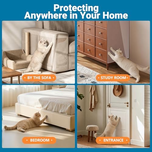 Anti Cat Scratch Furniture Protector – Clear Thicken Vinyl Tape 160"x17" - Image 4