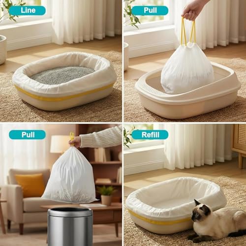 60 Pack 37"x18" Cat Litter Box Liners, Tear-Free Box, Heavy 3mil Duty Bags - Image 5