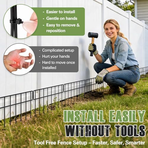 HIHADUUM 42.5FT Garden Fence Animal Barrier - Image 5
