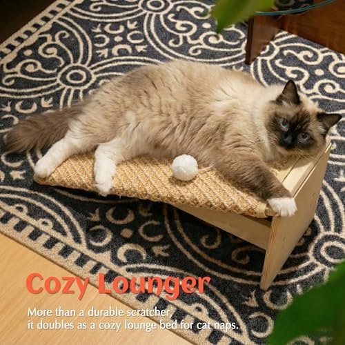 PETKARAY Inclined Cat Scratcher Ramp, 24.8'' Sisal Cat Scratcher - Image 6