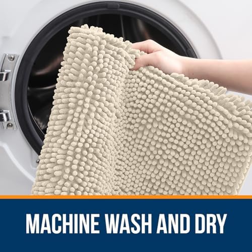 OLANLY Bathroom Rugs 36x24, Extra Soft Absorbent Chenille Bath Rugs - Image 6