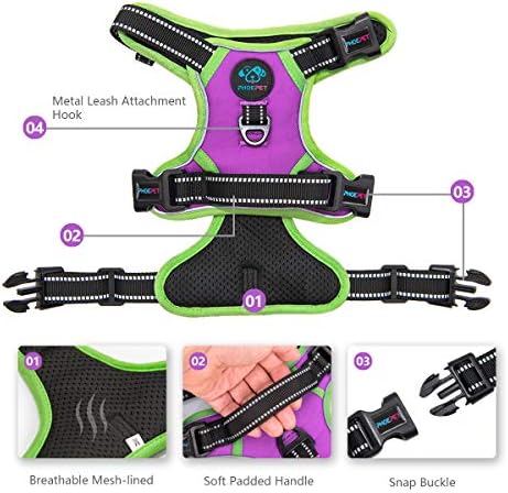 PHOEPET No Pull Dog Harness Medium Reflective Front Clip Vest - Image 3