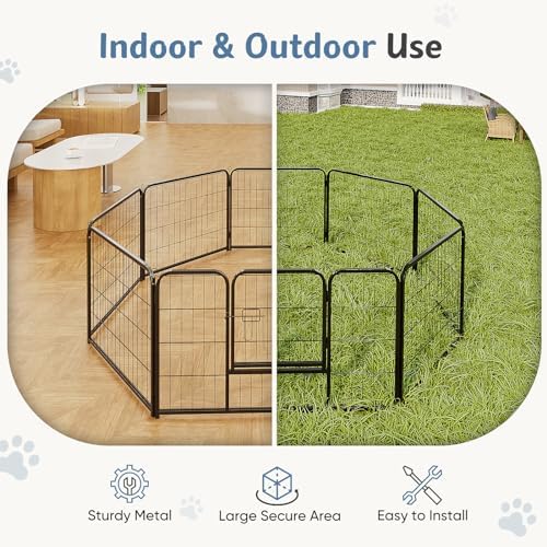 DUMOS Dog Playpen 16 Panels 24 Inch Indoor Outdoor Metal Pet Fence - Image 4