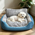 Small Dog Bed & Cat Sofa, All-Season Faux Fur Linen Orthopedic Puppy Bed by NOFKYNOXA