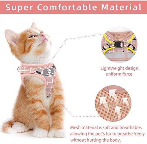 Cat Vest Harness and Leash Set, Escape Proof Kitten Harness Pink - Image 2