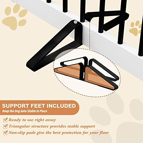 PUPETPO Freestanding Pet Gate for Dogs, Indoor Wooden Dog Gate for House - Image 3