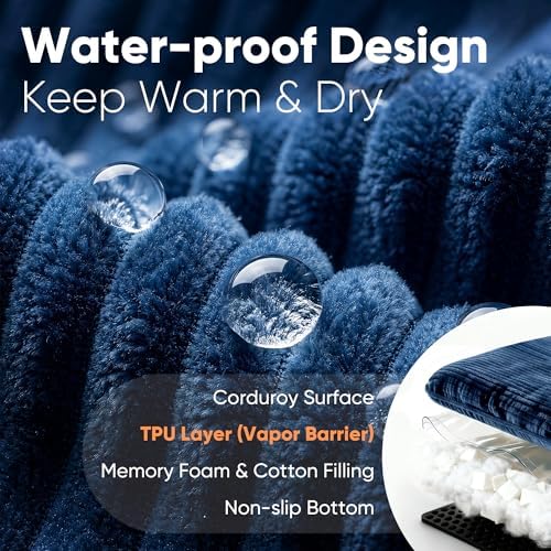 FUKUMARU Dog Couch Bed, Corduroy Cozy Cat Bed, Waterproof, Washable Cover - Image 4