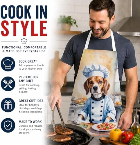 Caroline's Treasures Beagle The Chef Apron Cooking Kitchen Server Baking Crafts - Image 2