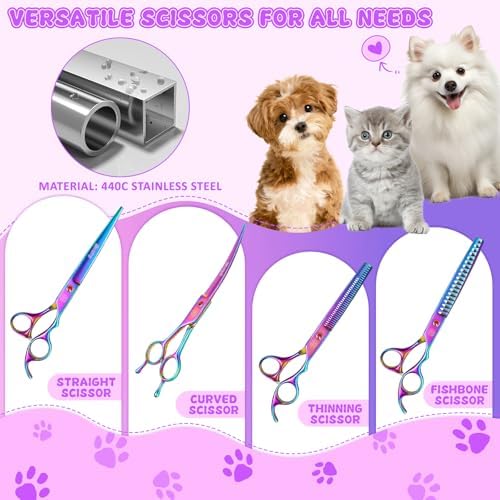 Professional Dog Grooming Scissors Set, 7 Inch/8 Inch Pet Grooming Scissors - Image 3