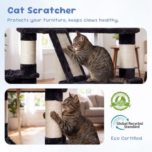 Heybly Cat Tree, 68 inch Multi-Level Cat Tower - Image 4