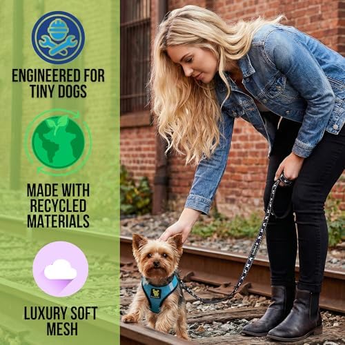 EcoBark Step in Dog Harness, Mesh Adjustable Pet Vest, Aqua Sport - Image 2