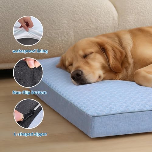 Cooling Dog Bed for Large Dogs, Orthopedic Memory Foam Pet Bed for Crate - Image 4