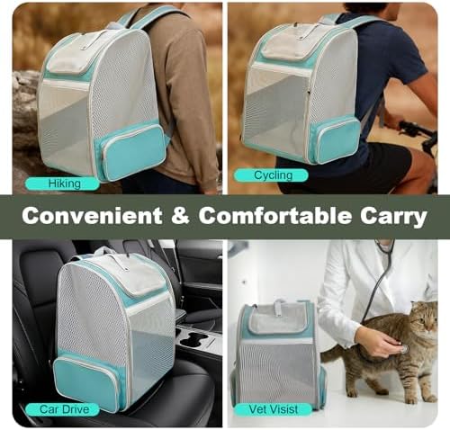 halinfer Backpack to Carry Cat and Small Puppy up to 16 Pounds, Breathable Pet - Image 7