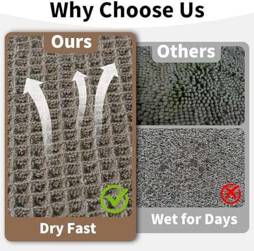 Long Bath Mat, Waffle Bathroom Runner Rug Non Slip Washable, 24 x 60 - Image 4