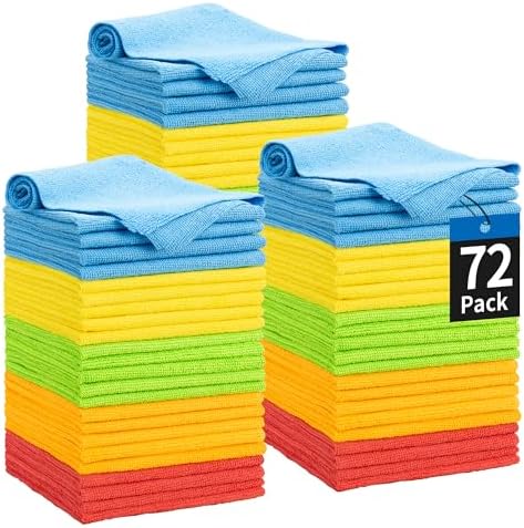 Microfiber Towels for Cars, 72 Pack Microfiber Cleaning Cloths, 11.5"*11.5" by HOMERHYME