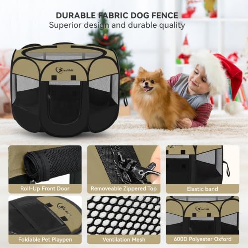 Siedihit Dog Cat Playpen, Medium Puppy Pet Playpen, Dog Crate Tent Cage - Image 6
