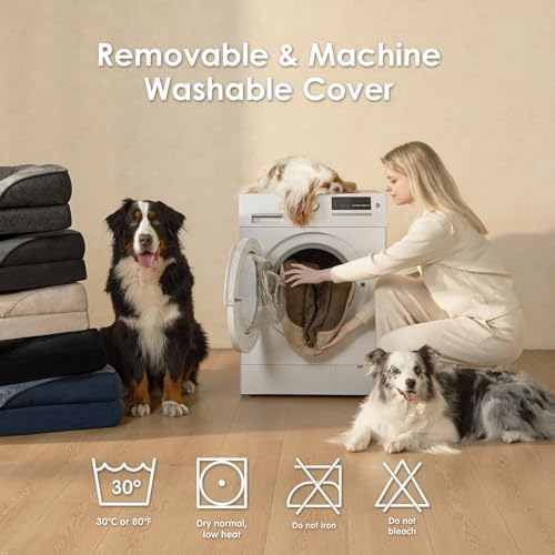EHEYCIGA Orthopedic Dog Bed for Large Dog, Memory Foam Dog Couch, Dark Green - Image 6