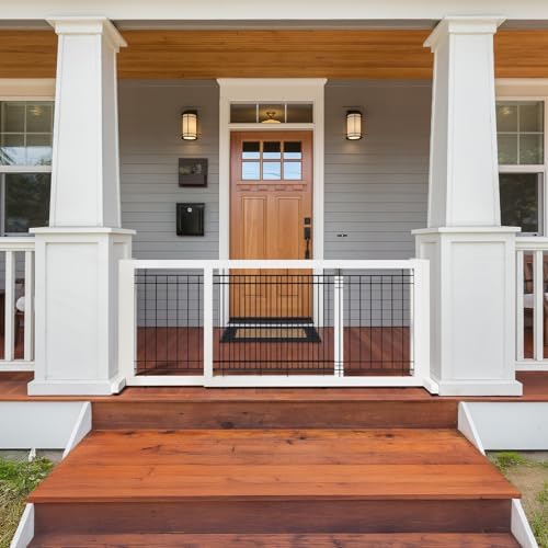 Bonnlo Free Standing Dog Gate, Wooden Adjustable Pet Fence Indoor, Christmas - Image 7
