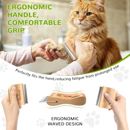 Pawaboo Deshedding Brush for Dogs & Cats, Dog Hair Removal Comb - Image 3