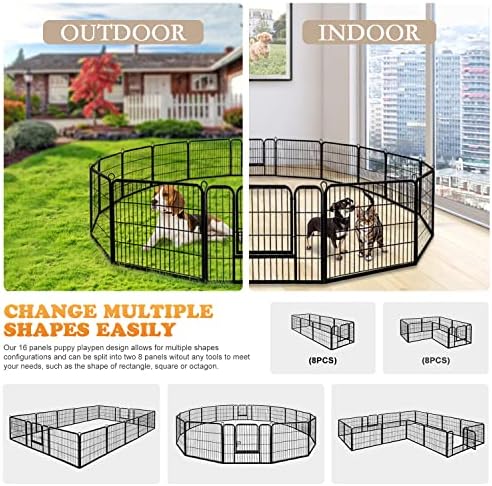ZENY Dog Playpen 24 Inch 16 Panels, Heavy Duty Pet Dog Pen Indoor, Metal Dog - Image 3